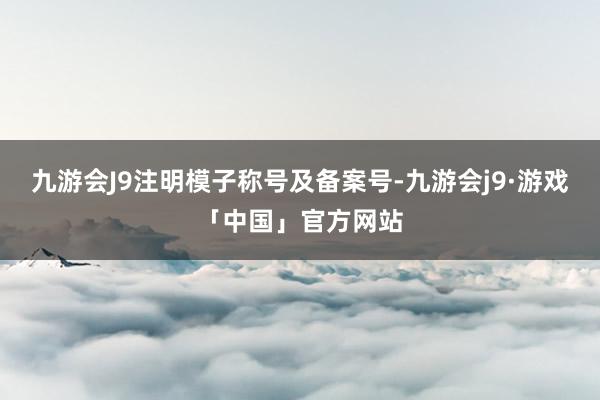 九游会J9注明模子称号及备案号-九游会j9·游戏「中国」官方网站