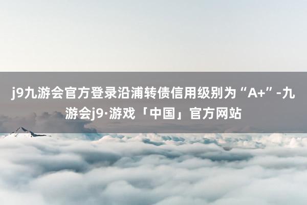 j9九游会官方登录沿浦转债信用级别为“A+”-九游会j9·游戏「中国」官方网站