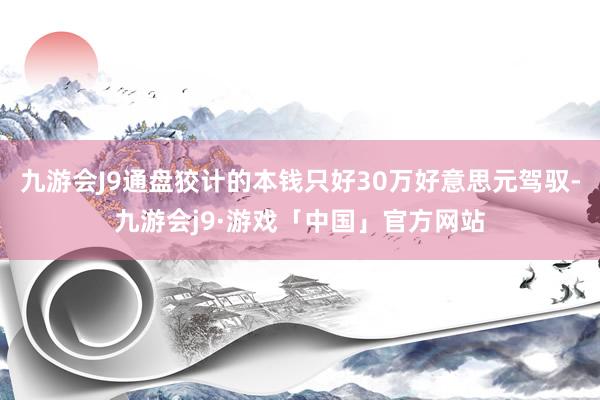 九游会J9通盘狡计的本钱只好30万好意思元驾驭-九游会j9·游戏「中国」官方网站