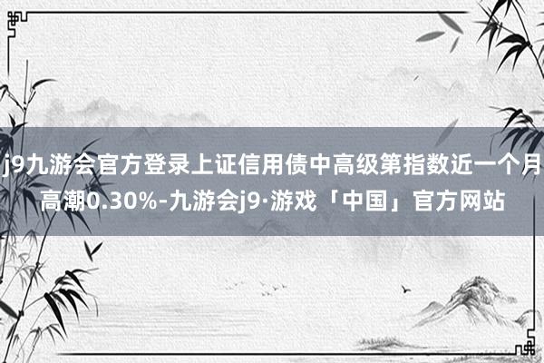 j9九游会官方登录上证信用债中高级第指数近一个月高潮0.30%-九游会j9·游戏「中国」官方网站