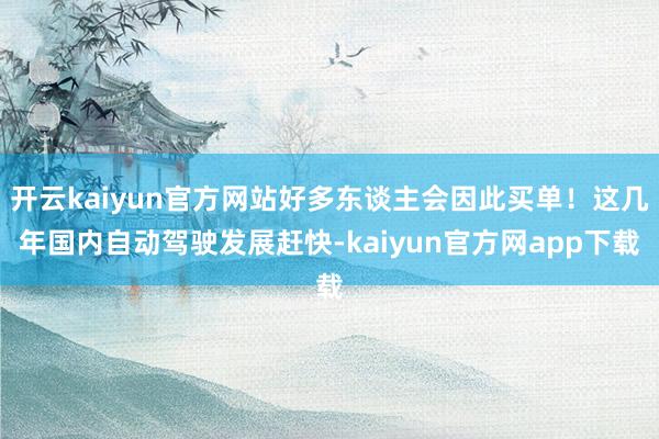 开云kaiyun官方网站好多东谈主会因此买单！这几年国内自动驾驶发展赶快-kaiyun官方网app下载