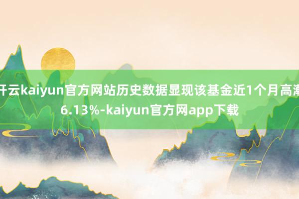 开云kaiyun官方网站历史数据显现该基金近1个月高潮6.13%-kaiyun官方网app下载