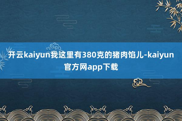 开云kaiyun我这里有380克的猪肉馅儿-kaiyun官方网app下载