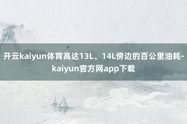 开云kaiyun体育高达13L、14L傍边的百公里油耗-kaiyun官方网app下载