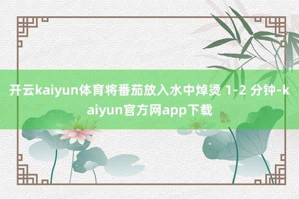 开云kaiyun体育将番茄放入水中焯烫 1-2 分钟-kaiyun官方网app下载