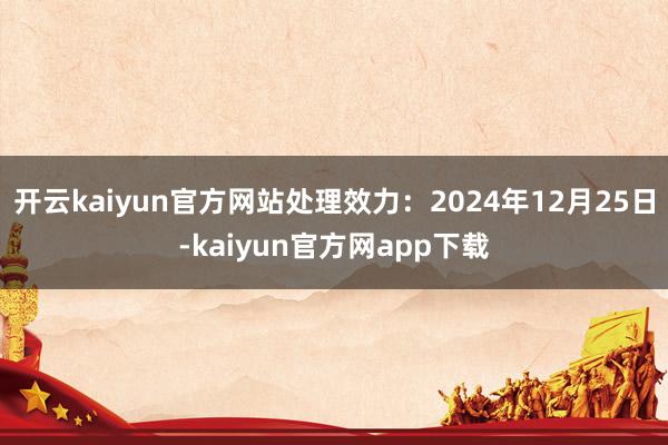 开云kaiyun官方网站处理效力：2024年12月25日-kaiyun官方网app下载