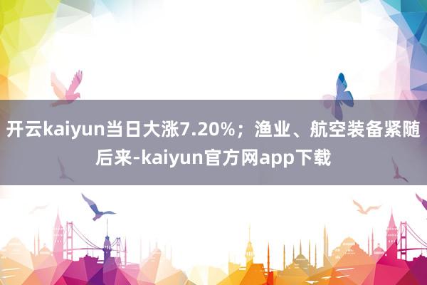 开云kaiyun当日大涨7.20%；渔业、航空装备紧随后来-kaiyun官方网app下载