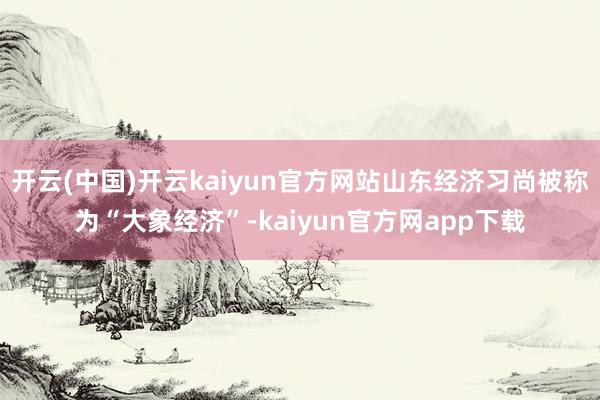 开云(中国)开云kaiyun官方网站山东经济习尚被称为“大象经济”-kaiyun官方网app下载